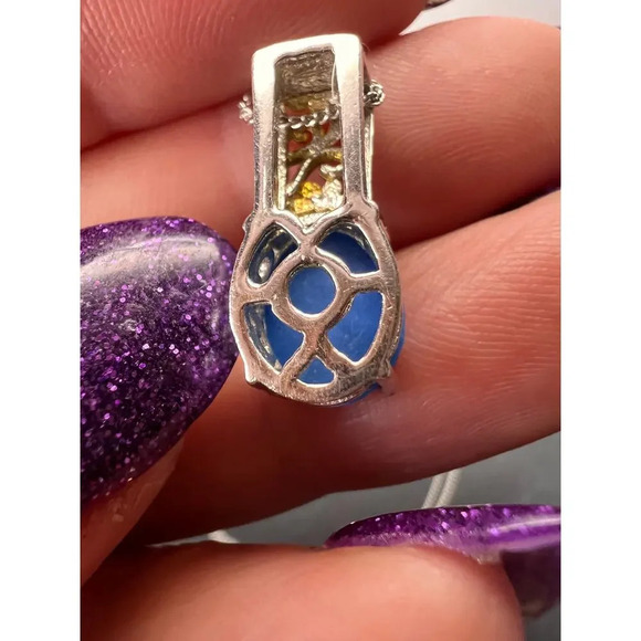 Ceruleite pendant sterling silver necklace - Picture 5 of 11